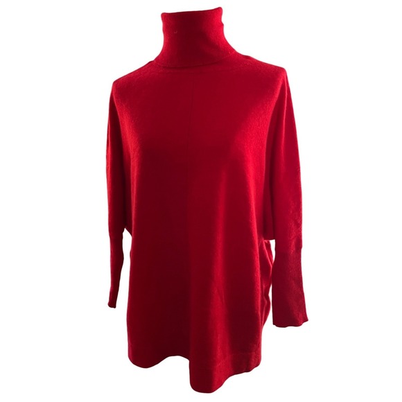 Quiet Luxury Cashmere Turtleneck Sweater Red Soft Knit Peck & Peck Women S/M - Picture 11 of 11